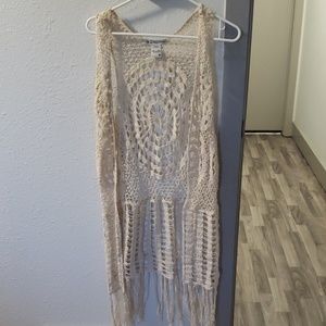 Long Crotchet Style Open Tunic